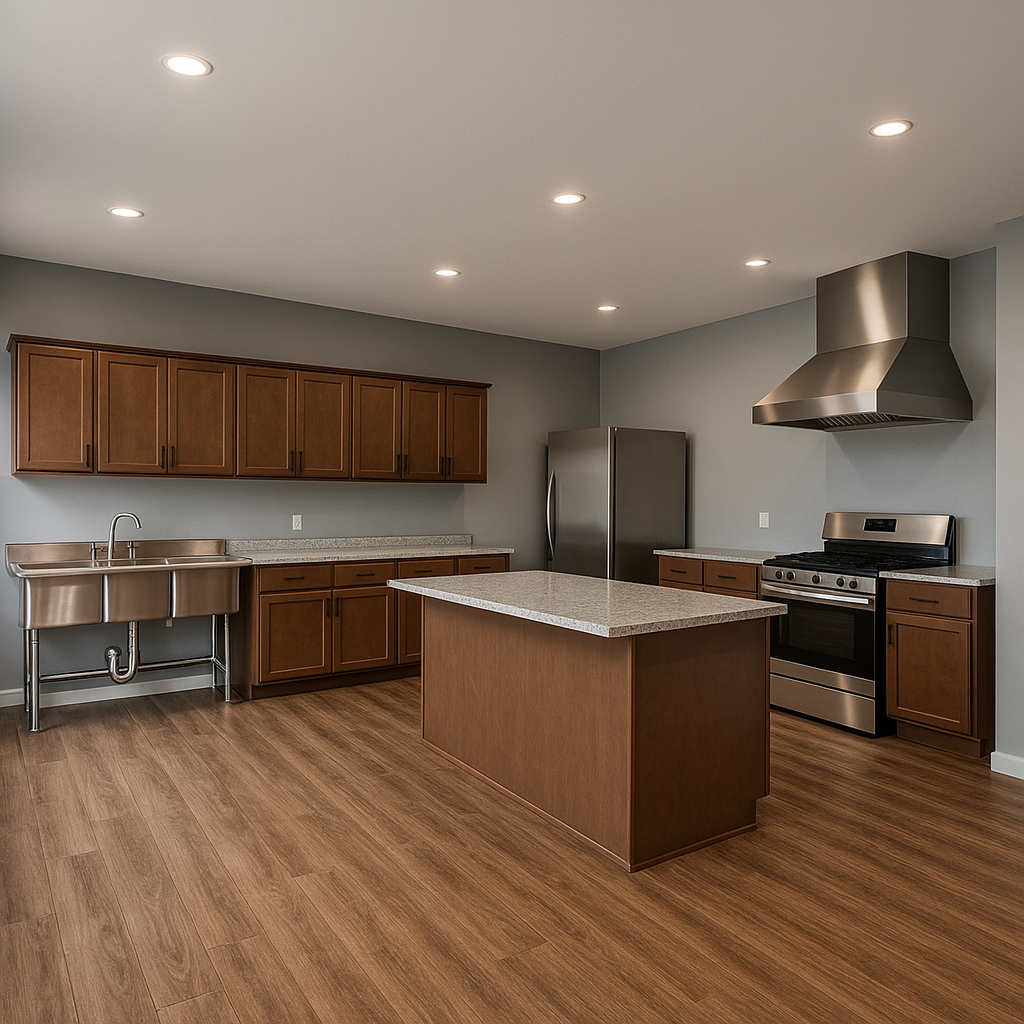 Commercial kitchen prep area